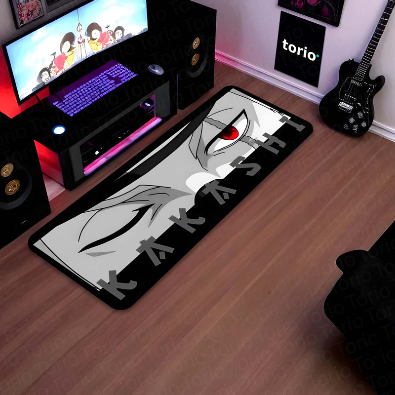 Naruto Kakashi Sharingan Eye Floor Mat | Dark Anime Eye Art Rug | Anti-Slip 3mm Absorbent Floor Mat for Bathroom, Bedroom, Gaming Room & Otaku Decor