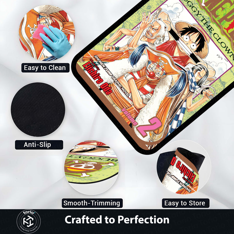 One Piece Buggy the Clown Floor Mat | Anime Comic Volume 2 Rug | Anti-Slip 3mm Absorbent Floor Mat for Gaming Room, Bedroom & Otaku Setup