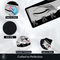 Naruto Kakashi Sharingan Eye Floor Mat | Dark Anime Eye Art Rug | Anti-Slip 3mm Absorbent Floor Mat for Bathroom, Bedroom, Gaming Room & Otaku Decor