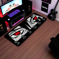 Sasuke Uchiha Sharingan Eye Anime Floor Mat | Anti-Slip Printed Floor Rug for Bedroom, Gaming Room & Anime Decor | TORIO