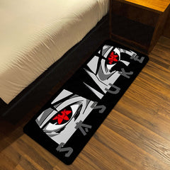 Sasuke Uchiha Sharingan Eye Anime Floor Mat | Anti-Slip Printed Floor Rug for Bedroom, Gaming Room & Anime Decor | TORIO