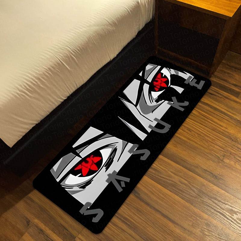 Sasuke Uchiha Sharingan Eye Anime Floor Mat | Anti-Slip Printed Floor Rug for Bedroom, Gaming Room & Anime Decor | TORIO