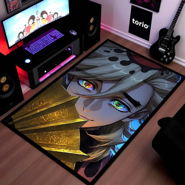 Upper Moon Demon Area Flat Rug | Anime Villain Area Flat Rug | Premium Manga-Inspired Gaming & Bedroom Decor Rug