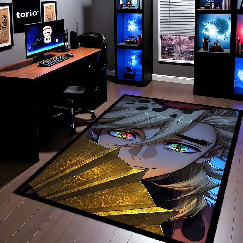 Upper Moon Demon Area Flat Rug | Anime Villain Area Flat Rug | Premium Manga-Inspired Gaming & Bedroom Decor Rug