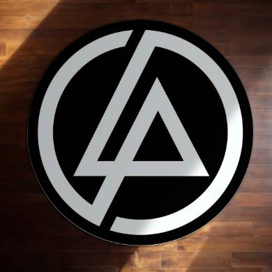 Linkin Park Logo Circular Floor Mat (3 mm Thick) | Anti-Slip Printed Round Floor Rug for Bedroom, Studio, Gaming Room & Music Decor | TORIO