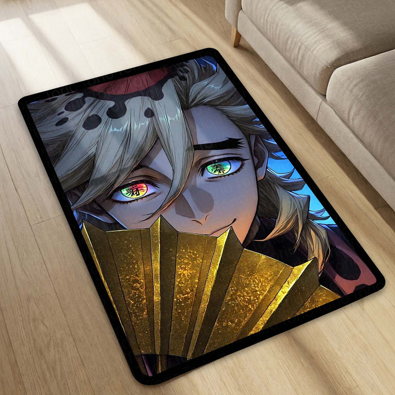 Upper Moon Demon Area Flat Rug | Anime Villain Area Flat Rug | Premium Manga-Inspired Gaming & Bedroom Decor Rug