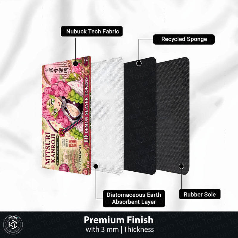 Demon Slayer Mitsuri Kanroji Flat Rug | Japanese Anime Currency Note Design | Premium Anti-Slip Flat Rug