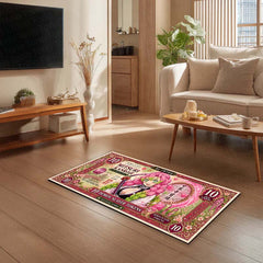 Demon Slayer Mitsuri Kanroji Flat Rug | Japanese Anime Currency Note Design | Premium Anti-Slip Flat Rug