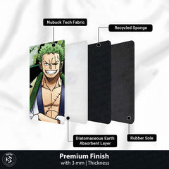 Roronoa Zoro Circular Floor Mat (3 mm Thick) | One Piece Anime Round Rug with Samurai Aesthetic for Bedroom, Gaming Room & Otaku Home Decor | TORIO