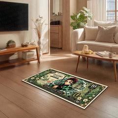 Demon Slayer Tanjiro Kamado Flat Rug | Japanese Anime Currency Note Design | Premium Anti-Slip Flat Rug