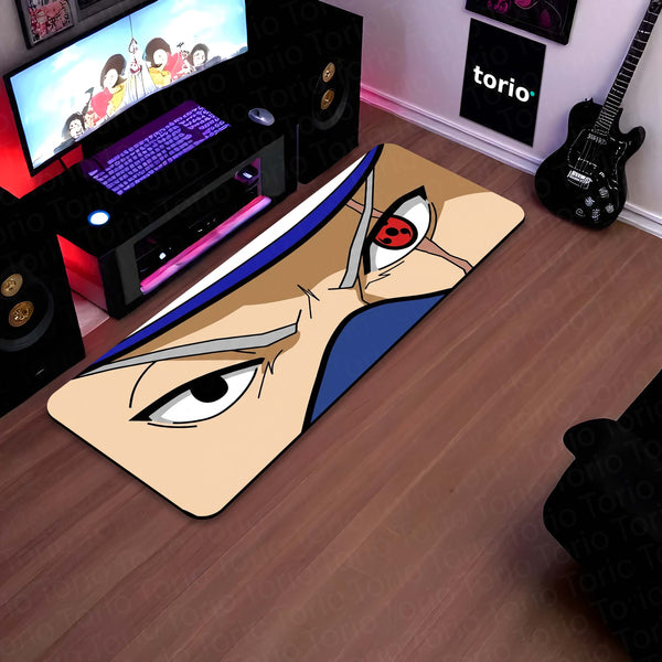Kakashi Hatake Sharingan Eye Anime Floor Mat | Anti-Slip Printed Floor Rug for Bedroom, Gaming Room & Anime Decor | TORIO