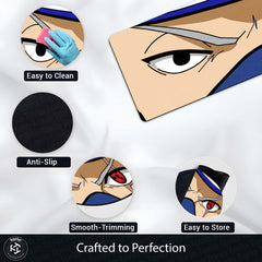 Kakashi Hatake Sharingan Eye Anime Floor Mat | Anti-Slip Printed Floor Rug for Bedroom, Gaming Room & Anime Decor | TORIO