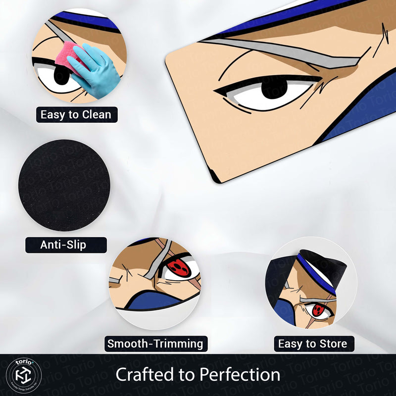 Kakashi Hatake Sharingan Eye Anime Floor Mat | Anti-Slip Printed Floor Rug for Bedroom, Gaming Room & Anime Decor | TORIO