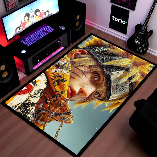 Naruto Uzumaki Sage Mode Area Flat Rug | Naruto Anime Area Flat Rug | Premium Anime Gaming Room Decor Rug