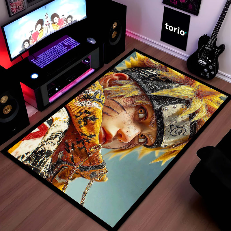 Naruto Uzumaki Sage Mode Area Flat Rug | Naruto Anime Area Flat Rug | Premium Anime Gaming Room Decor Rug