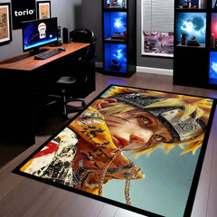 Naruto Uzumaki Sage Mode Area Flat Rug | Naruto Anime Area Flat Rug | Premium Anime Gaming Room Decor Rug