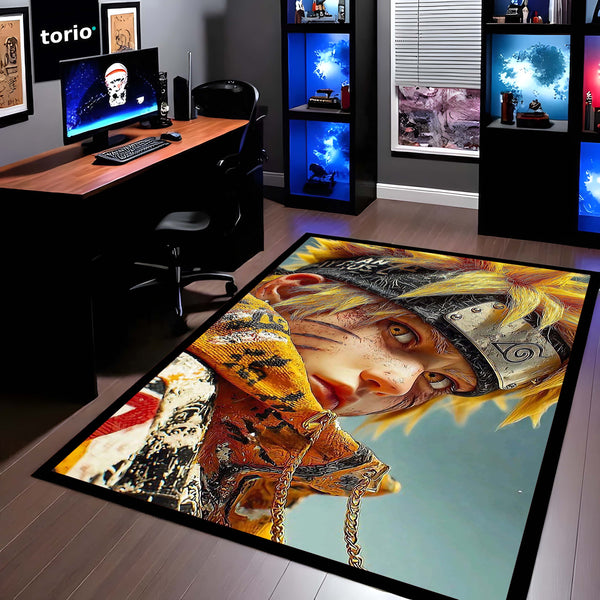 Naruto Uzumaki Sage Mode Area Flat Rug | Naruto Anime Area Flat Rug | Premium Anime Gaming Room Decor Rug