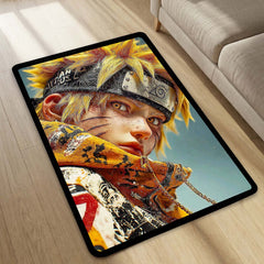 Naruto Uzumaki Sage Mode Area Flat Rug | Naruto Anime Area Flat Rug | Premium Anime Gaming Room Decor Rug