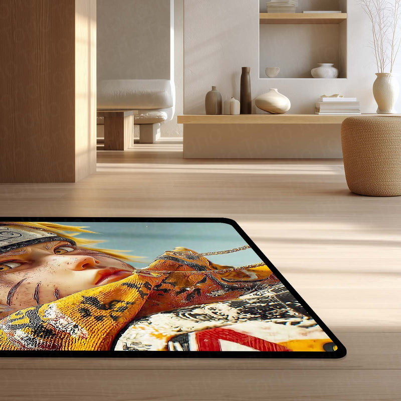 Naruto Uzumaki Sage Mode Area Flat Rug | Naruto Anime Area Flat Rug | Premium Anime Gaming Room Decor Rug
