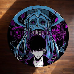 Sung Jinwoo Solo Leveling Circular Floor Mat (3 mm Thick) | Dark Anime Inspired Round Rug for Gaming Room, Bedroom, Studio & Otaku Decor | TORIO (Copy)