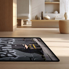 Cute Batman Chibi Area Flat Rug | Batman Superhero Area Flat Rug | Premium DC-Inspired Gaming Room Decor Rug