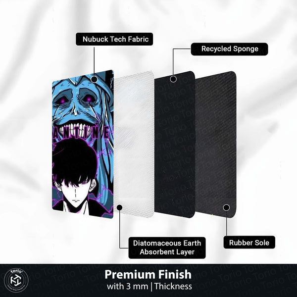 Shadow Monarch Circular Floor Mat (3 mm Thick) | Dark Anime Inspired Round Rug for Gaming Room, Bedroom, Studio & Otaku Decor | TORIO