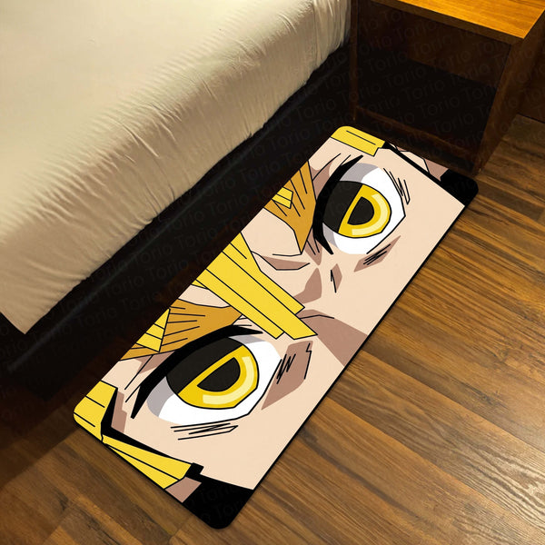 Demon Slayer Zenitsu Eyes Floor Mat | Kimetsu no Yaiba Anime Eye Art Rug | Anti-Slip 3mm Absorbent Floor Mat for Bedroom, Gaming Room & Otaku Decor