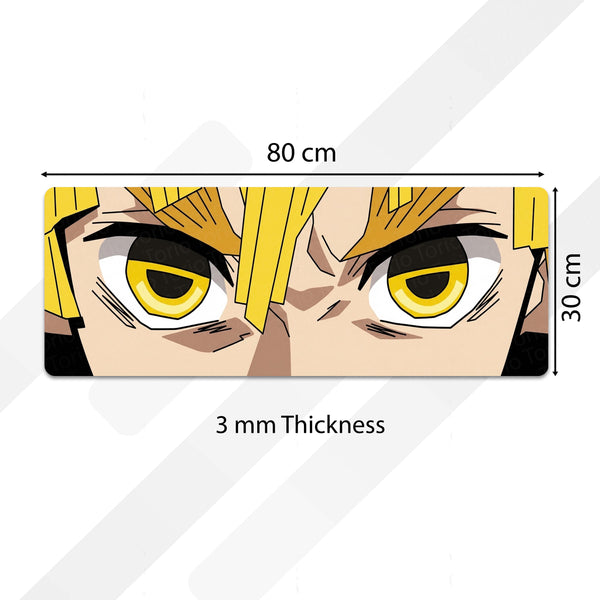 Demon Slayer Zenitsu Eyes Floor Mat | Kimetsu no Yaiba Anime Eye Art Rug | Anti-Slip 3mm Absorbent Floor Mat for Bedroom, Gaming Room & Otaku Decor