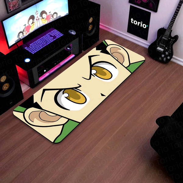 Hunter x Hunter Anime Eyes Floor Mat | Gon Freecss Inspired Golden Eye Art Rug | Anti-Slip 3mm Absorbent Floor Mat for Bedroom, Gaming Room & Otaku Decor