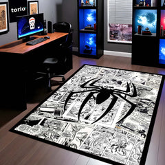 SpiderMan Comic Collage Floor Mat | Black & White Marvel Spider Art Rug | Anti-Slip 3mm Absorbent Floor Mat for Gaming Room, Bedroom & Fan Cave (Copy)