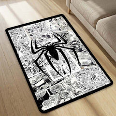 SpiderMan Comic Collage Floor Mat | Black & White Marvel Spider Art Rug | Anti-Slip 3mm Absorbent Floor Mat for Gaming Room, Bedroom & Fan Cave (Copy)