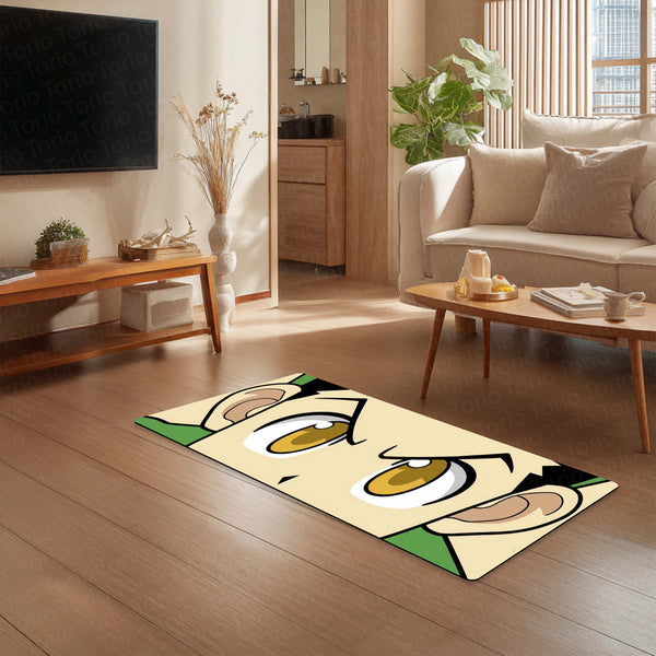 Hunter x Hunter Anime Eyes Floor Mat | Gon Freecss Inspired Golden Eye Art Rug | Anti-Slip 3mm Absorbent Floor Mat for Bedroom, Gaming Room & Otaku Decor