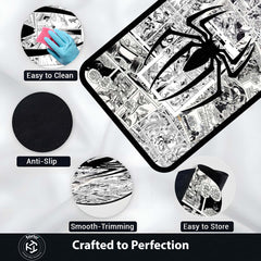 SpiderMan Comic Collage Floor Mat | Black & White Marvel Spider Art Rug | Anti-Slip 3mm Absorbent Floor Mat for Gaming Room, Bedroom & Fan Cave (Copy)