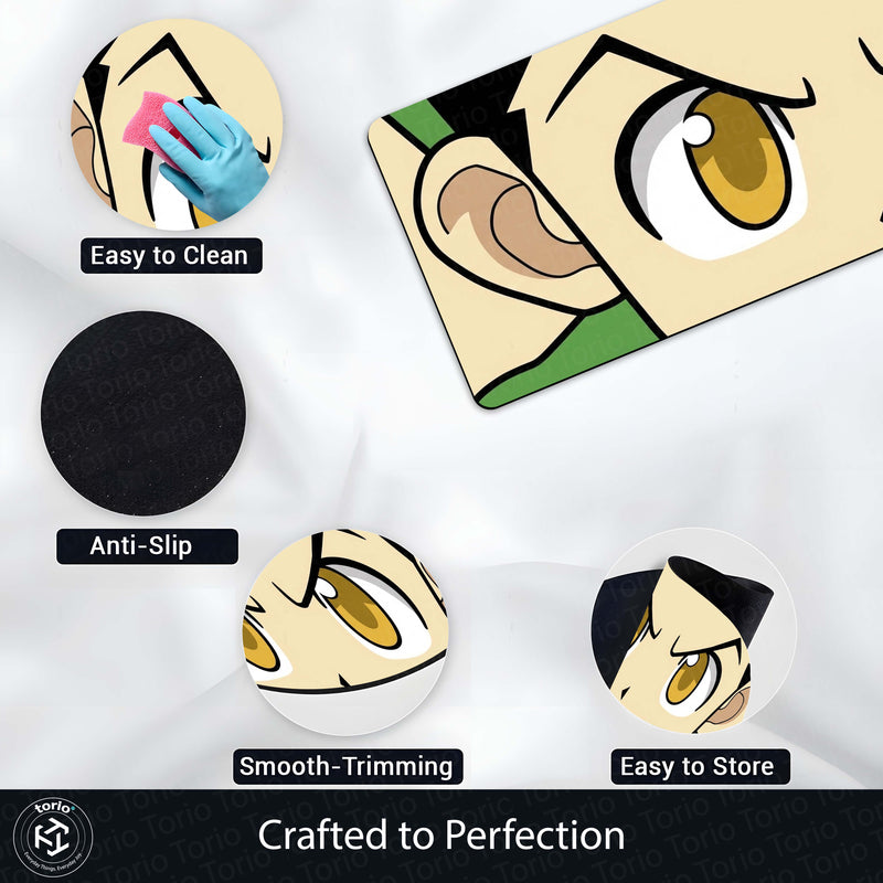 Hunter x Hunter Anime Eyes Floor Mat | Gon Freecss Inspired Golden Eye Art Rug | Anti-Slip 3mm Absorbent Floor Mat for Bedroom, Gaming Room & Otaku Decor