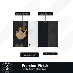 Tom Mugshot Area Flat Rug | Funny Tom & Jerry Cartoon Area Flat Rug | Premium Cartoon Gaming Room Decor Rug