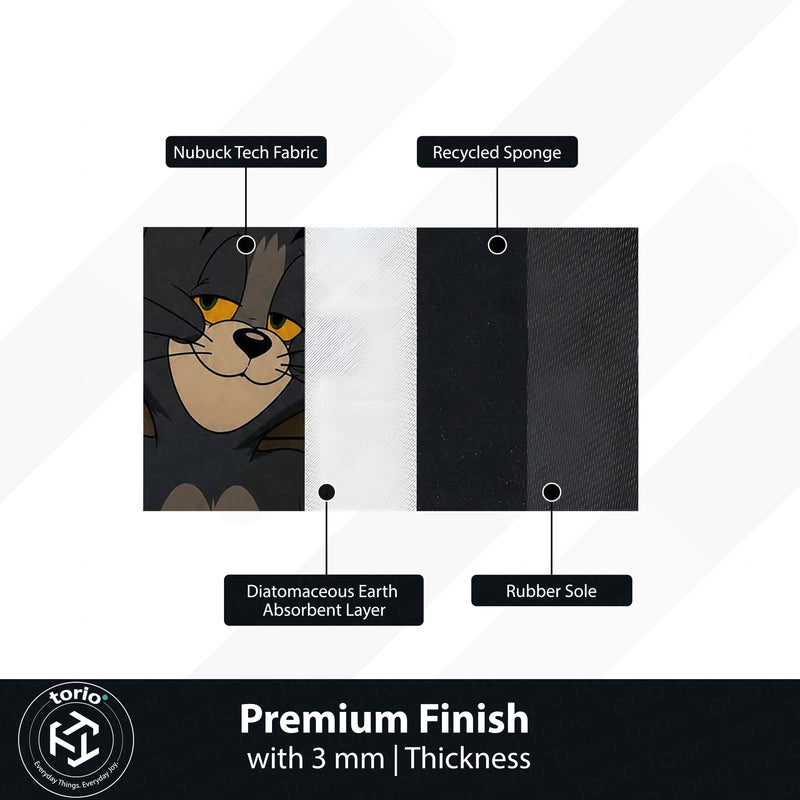 Tom Mugshot Area Flat Rug | Funny Tom & Jerry Cartoon Area Flat Rug | Premium Cartoon Gaming Room Decor Rug