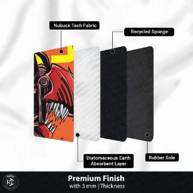 Chainsaw Man Anime Circular Floor Mat (3 mm Thick) | Anti-Slip Printed Round Floor Rug for Bedroom, Gaming Room & Anime Decor | TORIO