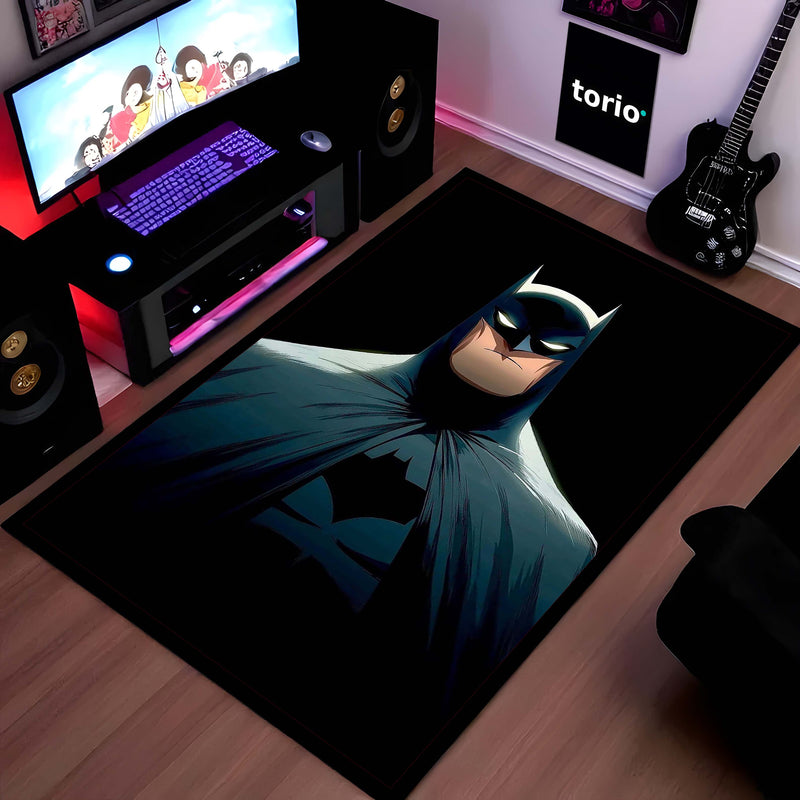 Batman Dark Knight Area Flat Rug | Batman Superhero Area Flat Rug | Premium DC-Inspired Gaming Room Decor Rug