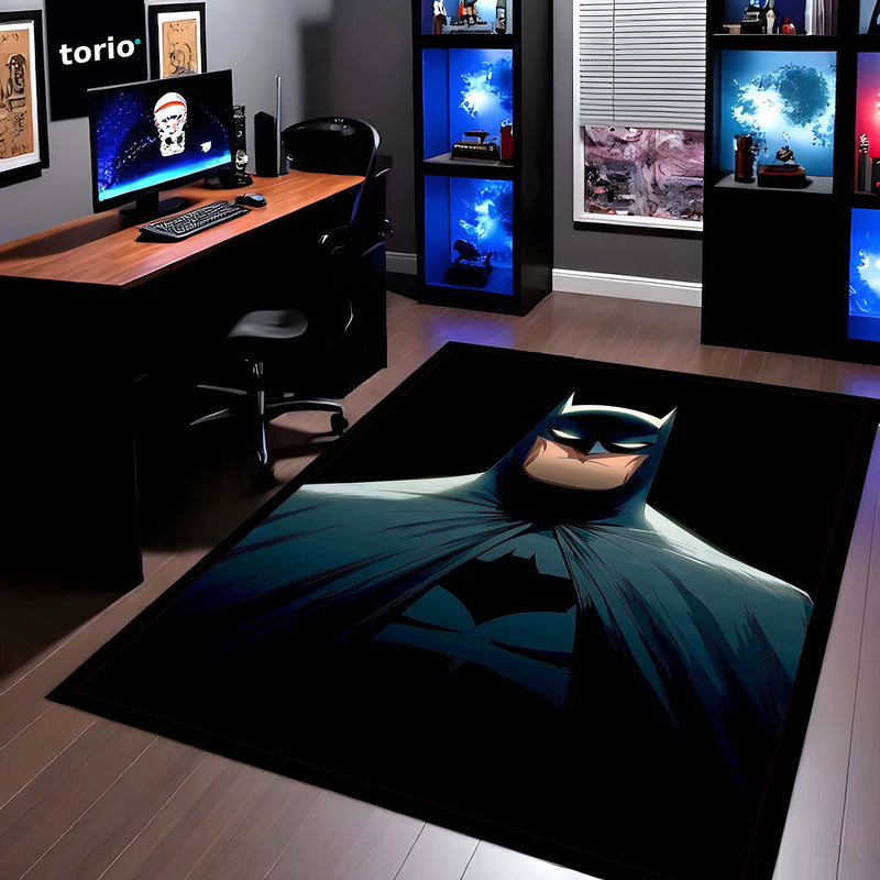 Batman Dark Knight Area Flat Rug | Batman Superhero Area Flat Rug | Premium DC-Inspired Gaming Room Decor Rug
