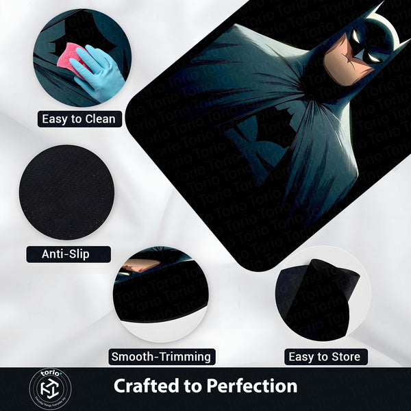 Batman Dark Knight Area Flat Rug | Batman Superhero Area Flat Rug | Premium DC-Inspired Gaming Room Decor Rug
