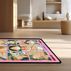 One Piece Anime Floor Mat | Eiichiro Oda Manga Collage Rug | Anti-Slip 3mm Absorbent Floor Mat for Gaming Room, Bedroom & Anime Fan Cave