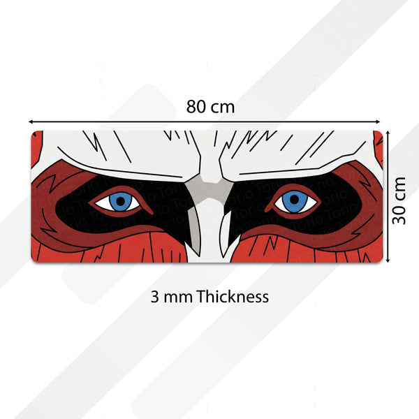 Masked Anime Eyes Floor Mat | Intense Red & Black Anime Eye Art Rug | Anti-Slip 3mm Absorbent Floor Mat for Gaming Room, Bedroom, Studio & Otaku Decor