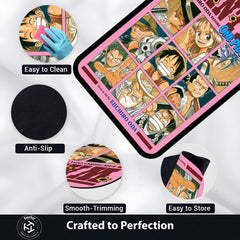 One Piece Anime Floor Mat | Eiichiro Oda Manga Collage Rug | Anti-Slip 3mm Absorbent Floor Mat for Gaming Room, Bedroom & Anime Fan Cave