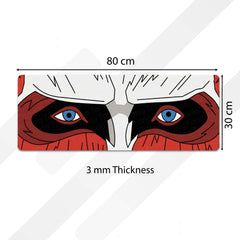 Masked Anime Eyes Floor Mat | Intense Red & Black Anime Eye Art Rug | Anti-Slip 3mm Absorbent Floor Mat for Gaming Room, Bedroom, Studio & Otaku Decor