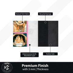 One Piece Anime Floor Mat | Eiichiro Oda Manga Collage Rug | Anti-Slip 3mm Absorbent Floor Mat for Gaming Room, Bedroom & Anime Fan Cave