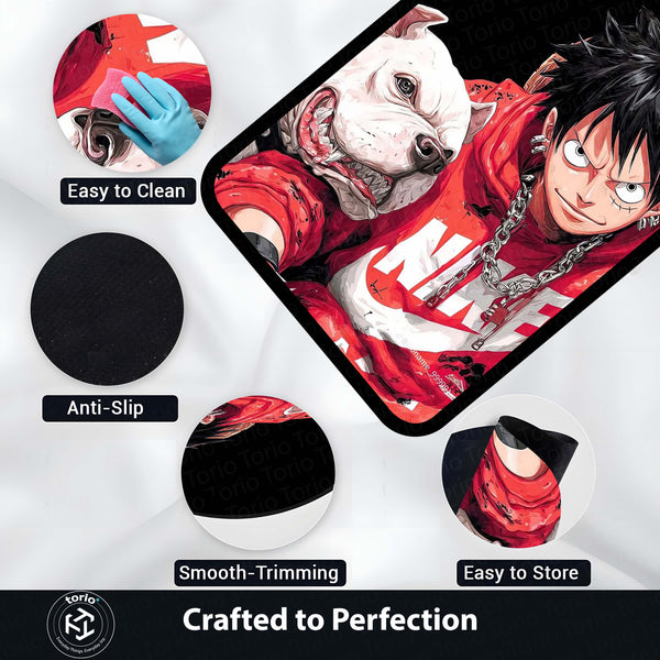 Monkey D. Luffy Streetwear Area Flat Rug | One Piece Anime Area Flat Rug | Premium Anime Gaming Room Decor Rug