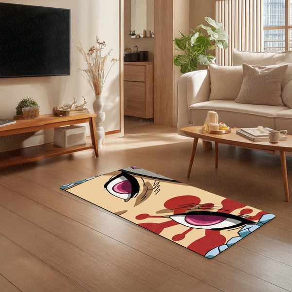 Demon Slayer Akaza Eyes Floor Mat | Kimetsu no Yaiba Upper Moon Anime Rug | Anti-Slip 3mm Absorbent Floor Mat for Bathroom, Bedroom, Gaming Room & Otaku Decor