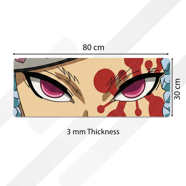 Demon Slayer Akaza Eyes Floor Mat | Kimetsu no Yaiba Upper Moon Anime Rug | Anti-Slip 3mm Absorbent Floor Mat for Bathroom, Bedroom, Gaming Room & Otaku Decor