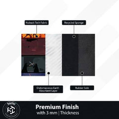 Anime Ninja Silhouette Floor Mat | Cinematic Samurai Battle Scene Rug | Anti-Slip 3mm Absorbent Floor Mat for Gaming Room, Bedroom & Otaku Setup