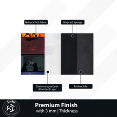 Anime Ninja Silhouette Floor Mat | Cinematic Samurai Battle Scene Rug | Anti-Slip 3mm Absorbent Floor Mat for Gaming Room, Bedroom & Otaku Setup